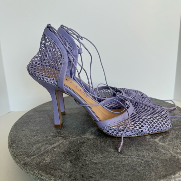 Gianni Bini Reagan Mesh And Leather Purple Heels 9.5 - Picture 7 of 12